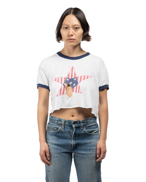 60's Cropped Star Tee - Medium
