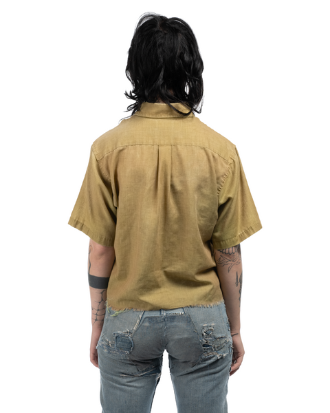 60's Cropped Oxford Shirt - Medium