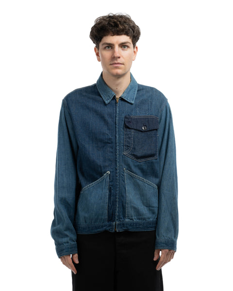 60's Multi-Toned Denim Work Jacket - Medium