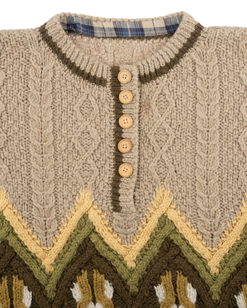 60's Cable Knit Sweater - Medium