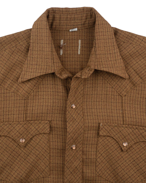 70's Pearl Snap Western Shirt - Large