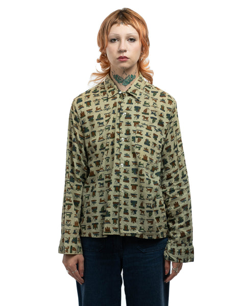 60's Patterned Loop Collar - Medium