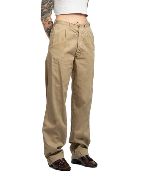 40's Khaki Trousers - 28” x 32”