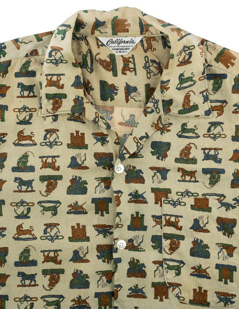60's Patterned Loop Collar - Medium