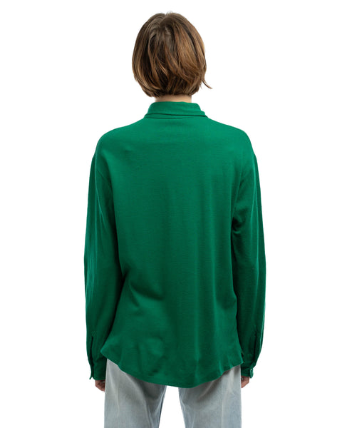60's Wool Loop Collar Polo Shirt - XL