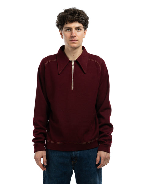 60's Quarter-Zip Wool Sweatshirt - Large
