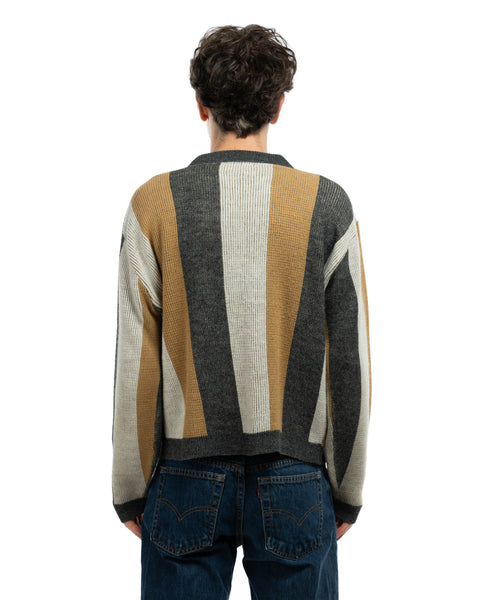 60's Patterned Cardigan Sweater - Medium