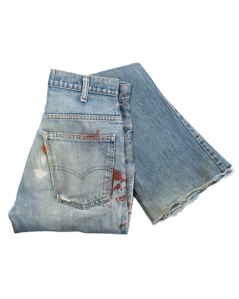 70's Orange Tab Splatter Denim - 29" x 34"