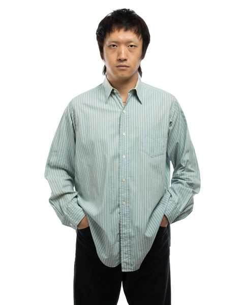 40's Striped Button-up Shirt - Large