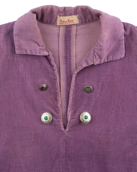 50's Corduroy Western Blouse - Small