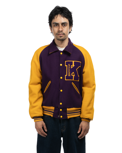 1940s Satin & Wool Reversible Varsity Jacket