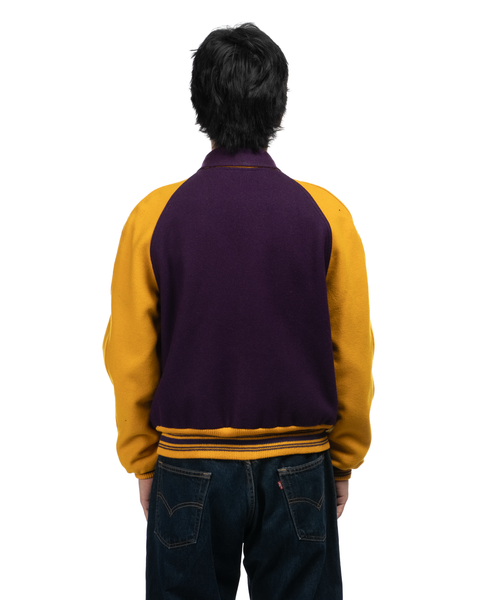 1940s Satin & Wool Reversible Varsity Jacket