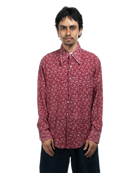 1960s Floral Patterned Button-Up Shirt