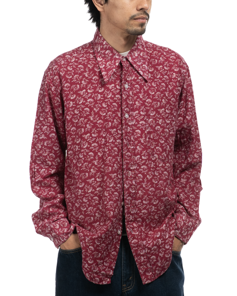 1960s Floral Patterned Button-Up Shirt