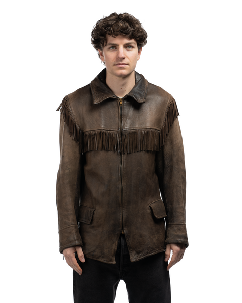 50's Fringe Leather Jacket - Large