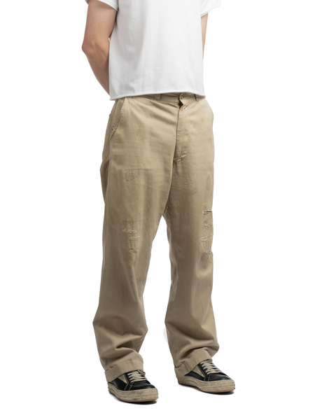 50's Repaired Khaki Trousers - 33" x 29"