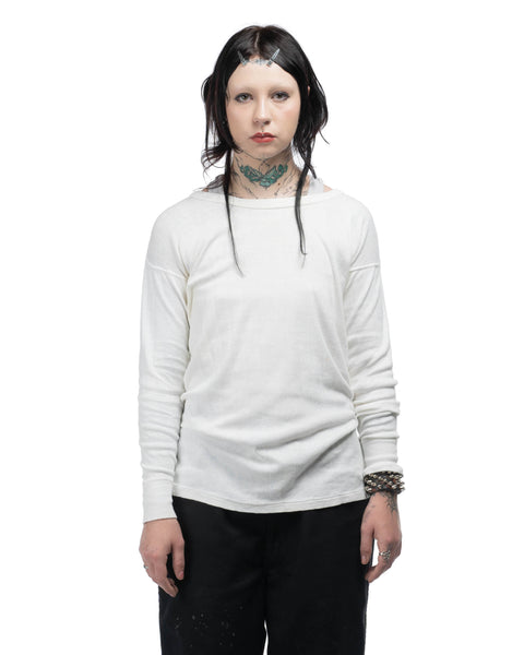 60's Ribbed Thermal Tee - Large