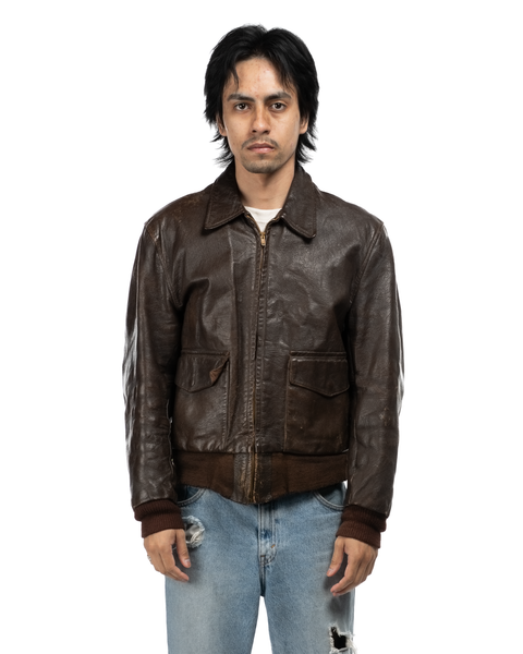 1950s Goatskin Quilt Lined A2 Jacket