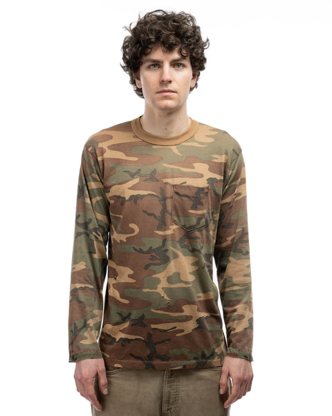 80’s Faded Camo Long Sleeve Tee - Medium