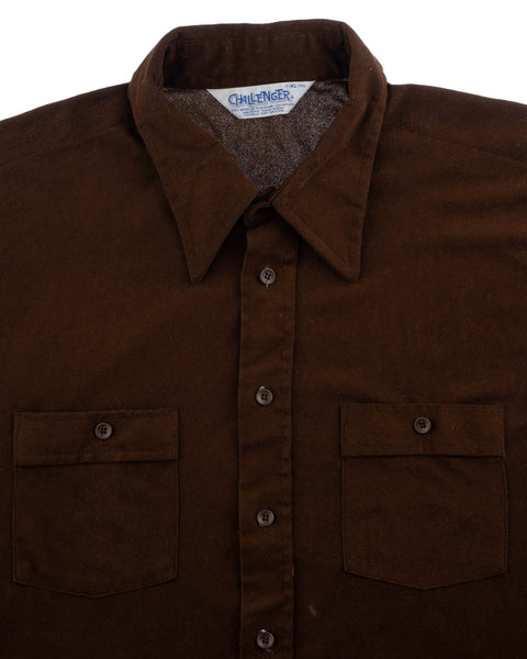 70's So Soft Brown Button-Up - Large
