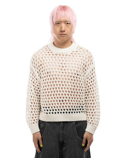 80's Crocheted Loose Knit Sweater - Medium