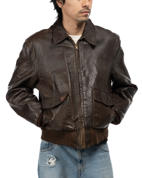 1950s Goatskin Quilt Lined A2 Jacket