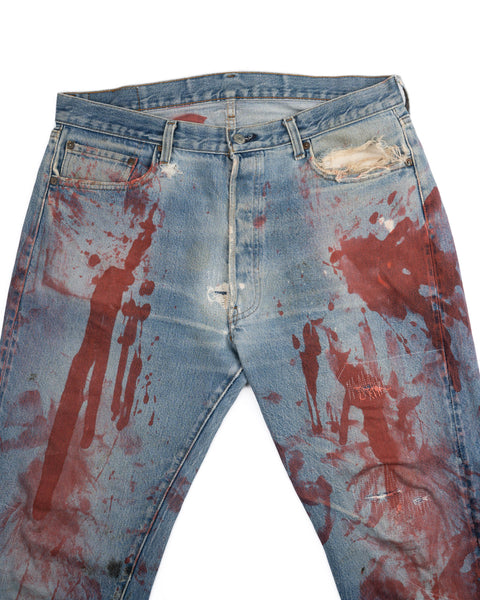 80's Ink Splatter Levi's Redline 501 Denim - 36" x 30"