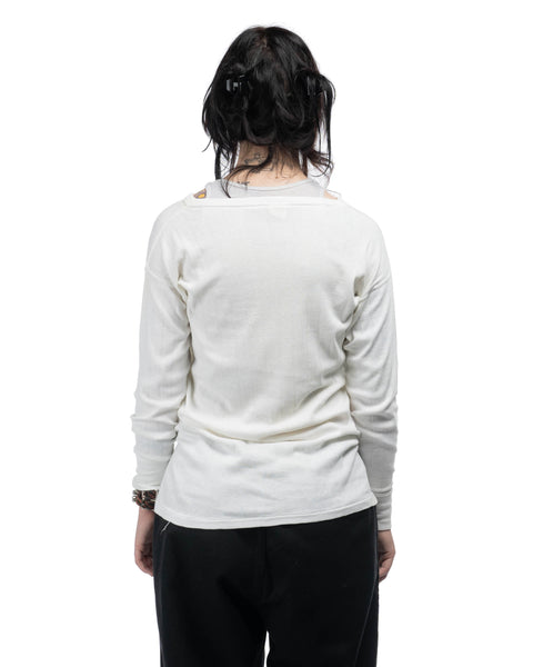 60's Ribbed Thermal Tee - Large