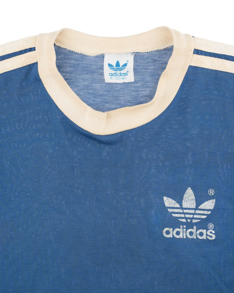 70's Adidas Trefoil Ringer Tee - Small