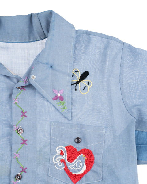 70’s Embroidered Chambray - Medium
