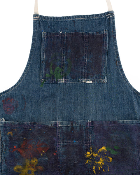 60's Painted Denim Work Apron - OS