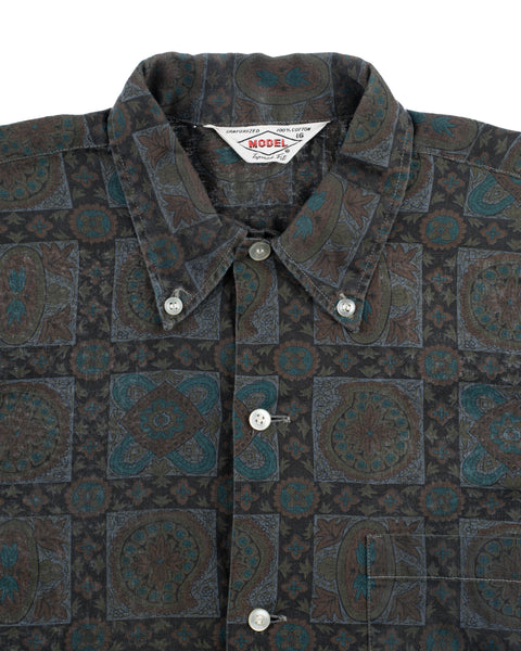 60's Patterned Oxford Shirt - XS