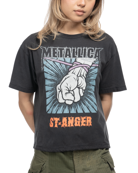 Y2K Cropped Metallica Tee - Small