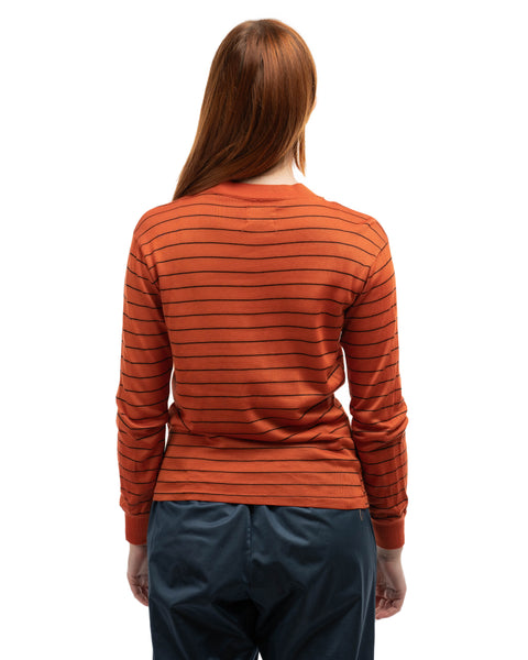 60's Orange Striped Pullover - Small
