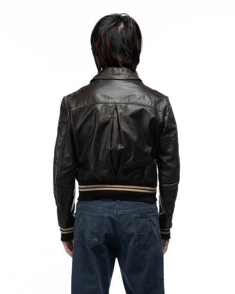 70's Leather Varsity Jacket - Medium