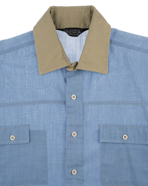 70's Asymmetrical Pocket Chambray Shirt - Medium