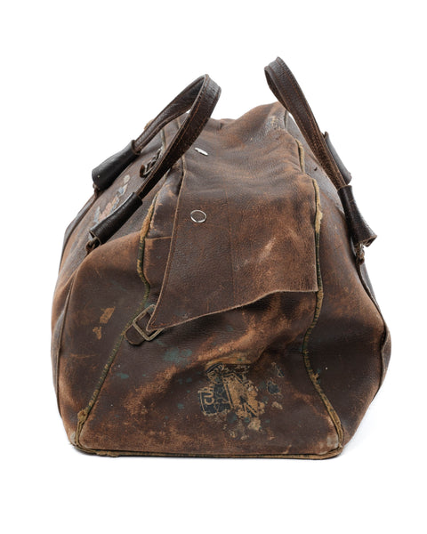 1930's Weekend Bag w/ Luggage Labels - OS