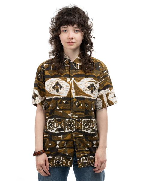 60's Patterned Aloha Shirt - Small