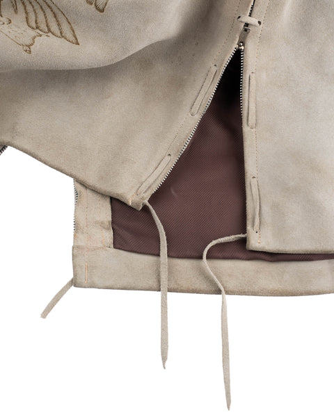 60's Suede Lace & Zip Pull-Over - Medium