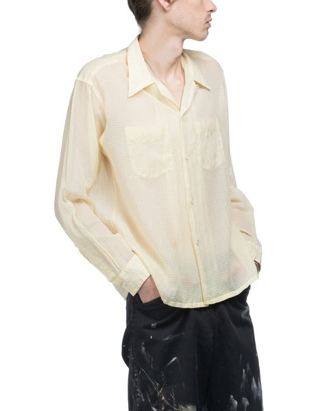 50's Crinkle Sheer Loop Collar Shirt - Large