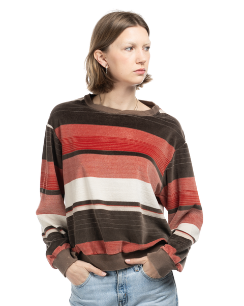 1970s Velvety Striped Sweatshirt