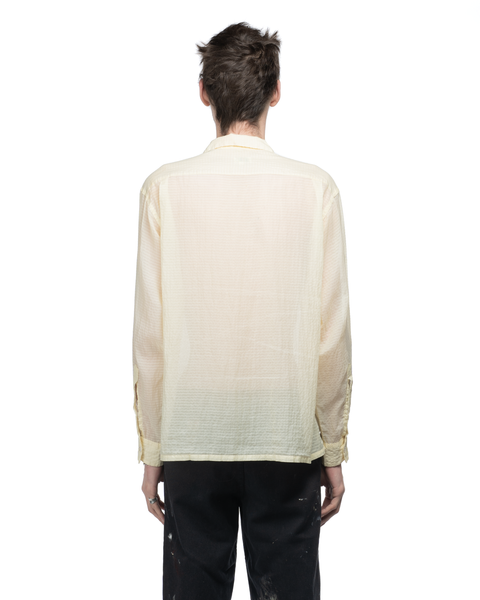 50's Crinkle Sheer Loop Collar Shirt - Large