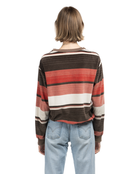 1970s Velvety Striped Sweatshirt