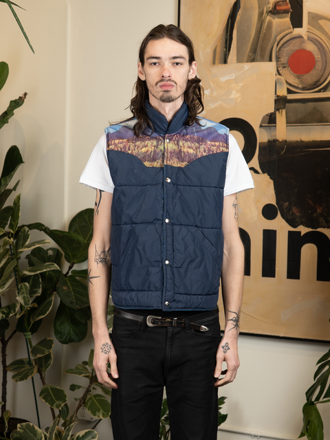 1970s Printed Western Padded Vest