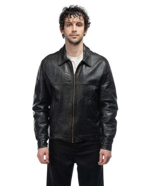 80's Half Belt Leather Jacket - XL