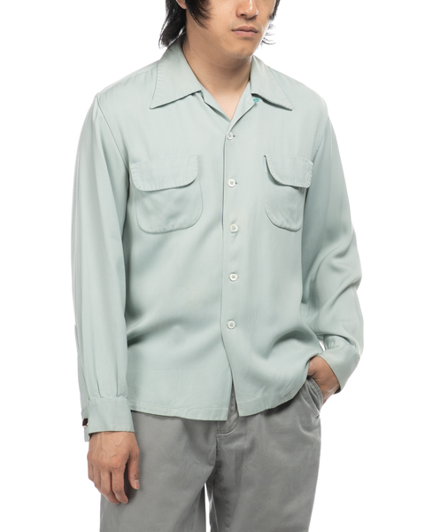 1950s French Cuff Gabardine Loop-Collar