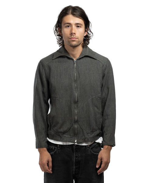 30's Pendleton Quad-Belted Glove-Pocket Salt-&-Pepper Jacket - Medium
