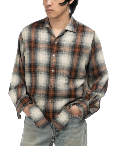 1960s Shadow Plaid Flannel Shirt