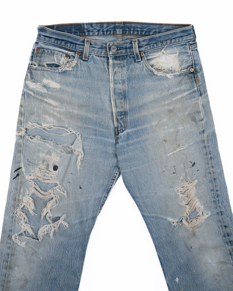 90's Thrashed Levi's 501 Denim - 32" x 25.5"