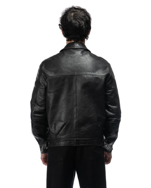 80's Half Belt Leather Jacket - XL